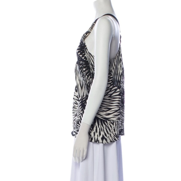 NWOT Ramy Brook 100% Silk Abstract Print Halter Tank Top SIze SP - Picture 3 of 10